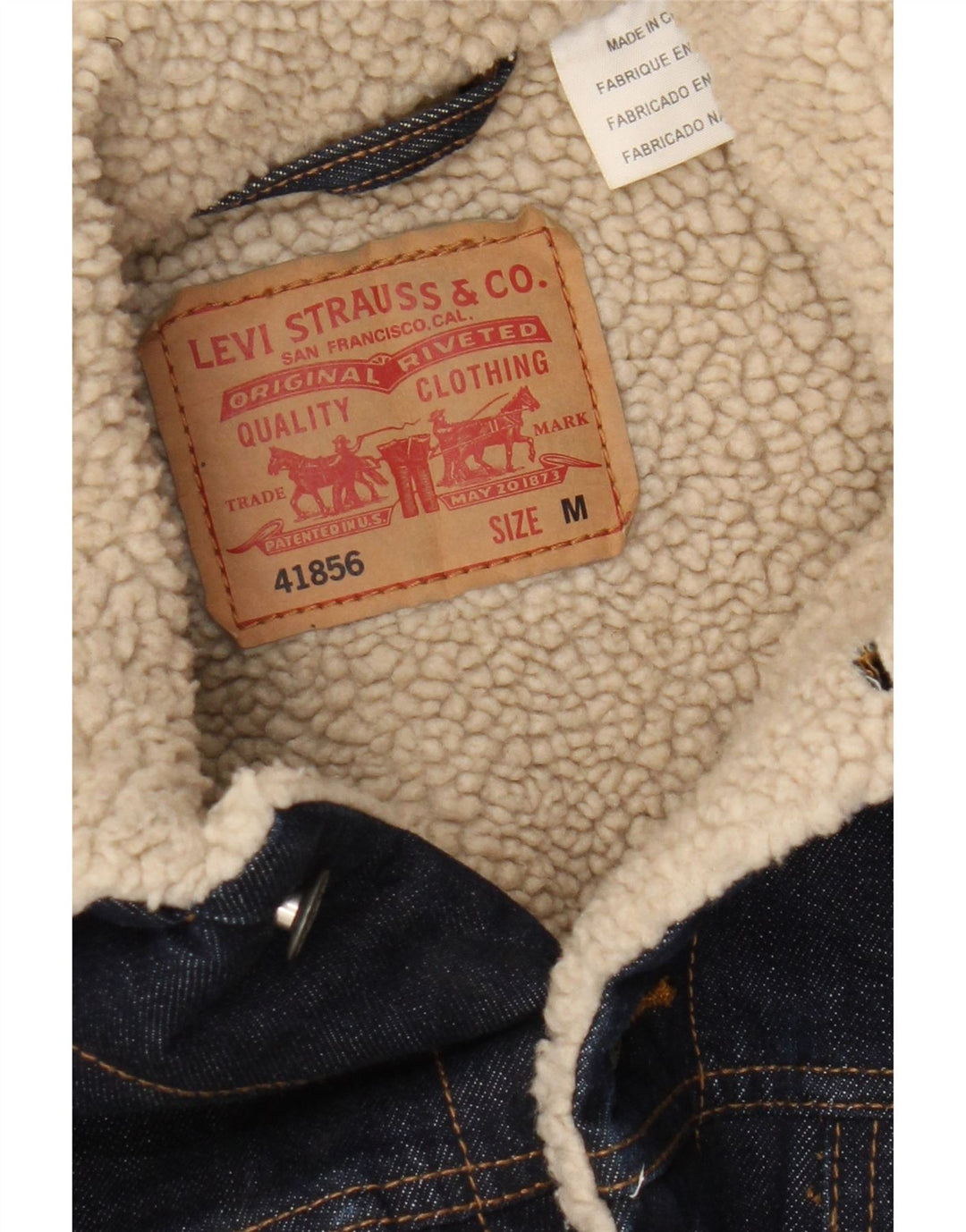 Ανδρικό τζιν μπουφάν Levi's Sherpa UK 38 Medium Navy Blue Cotton