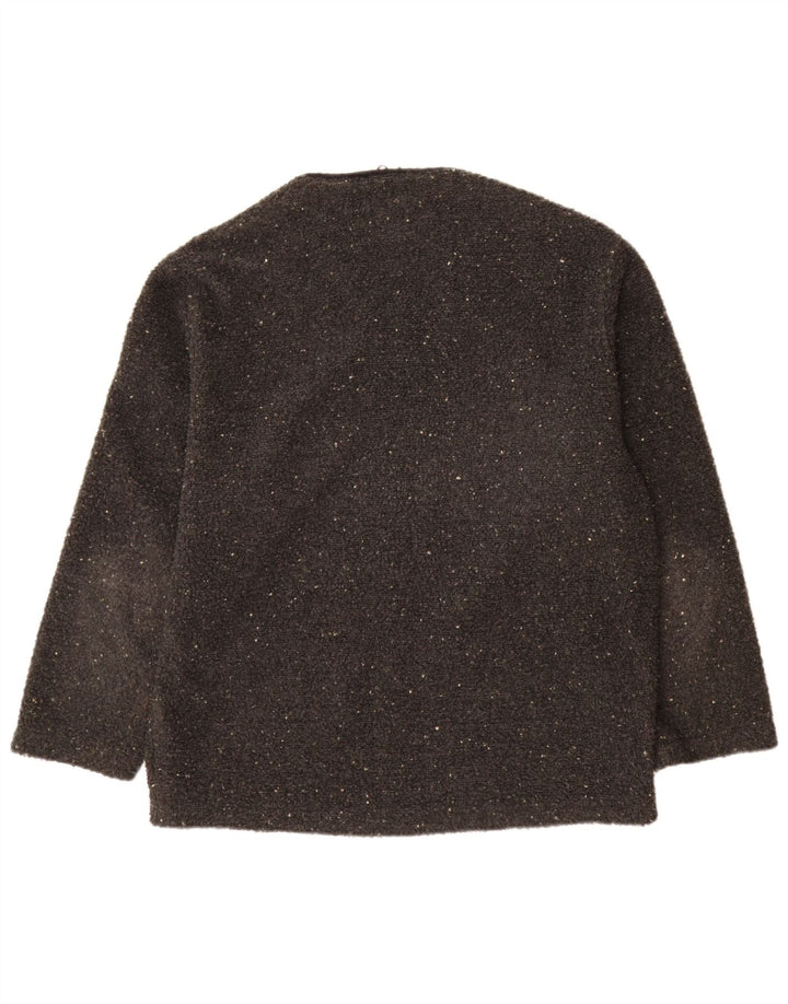 Vintage γυναικεία ζακέτα πουλόβερ UK 18 XL με γκρι φλύκταινες πολυεστέρα