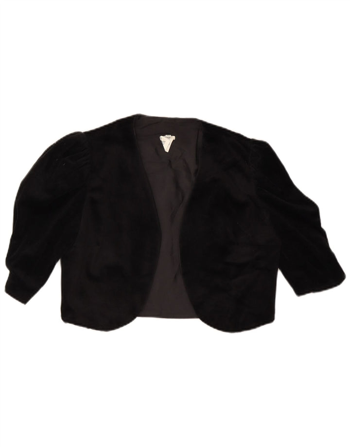 VINTAGE Γυναικείο Ανοιχτό Μπουφάν Bolero IT 36 XS Μαύρο Τριοξικό