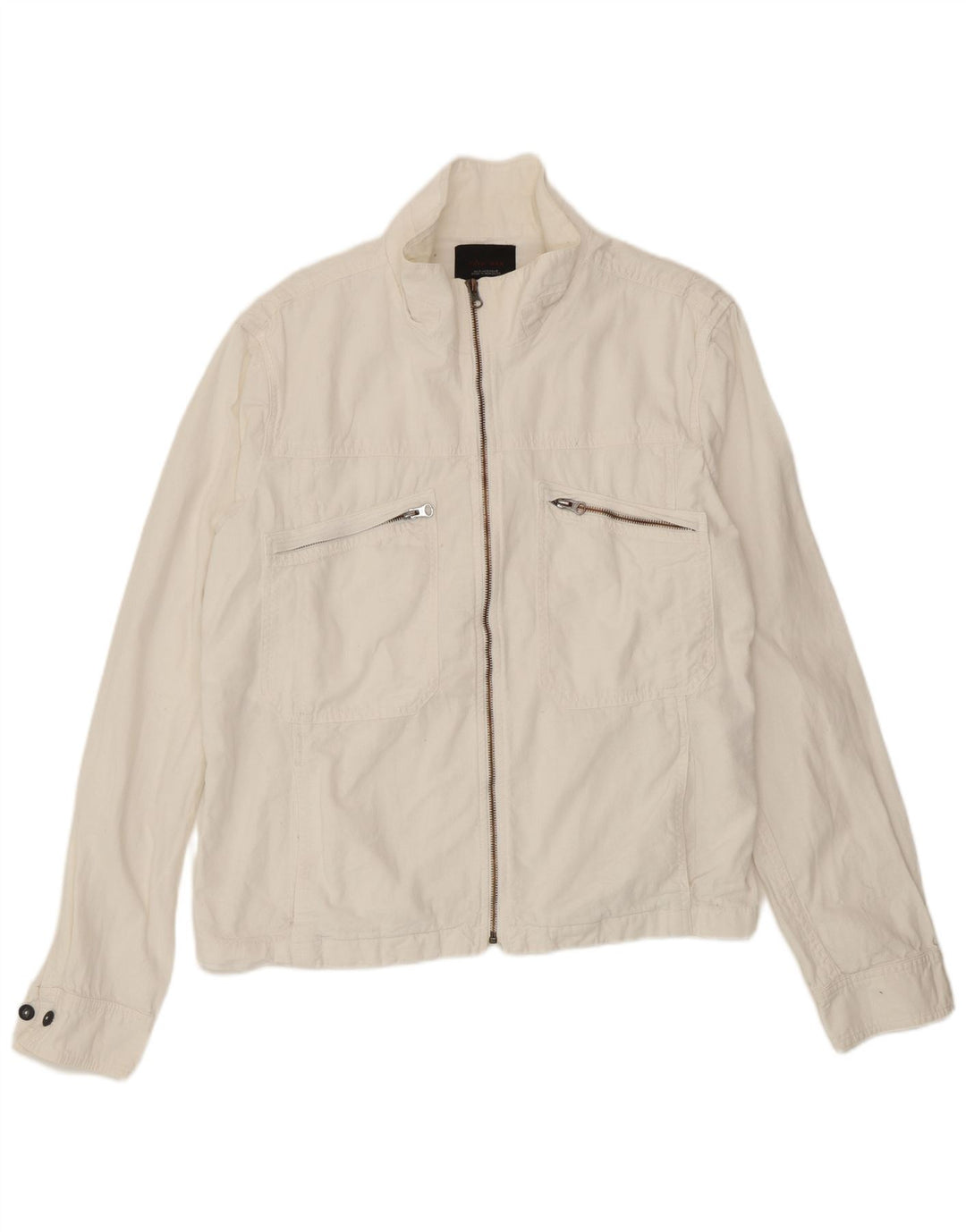 Zara Mens Utility Jacket UK 42 XL Λευκός Πολυεστέρας