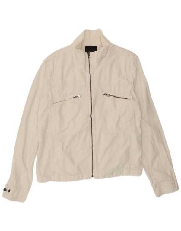 Zara Mens Utility Jacket UK 42 XL Λευκός Πολυεστέρας