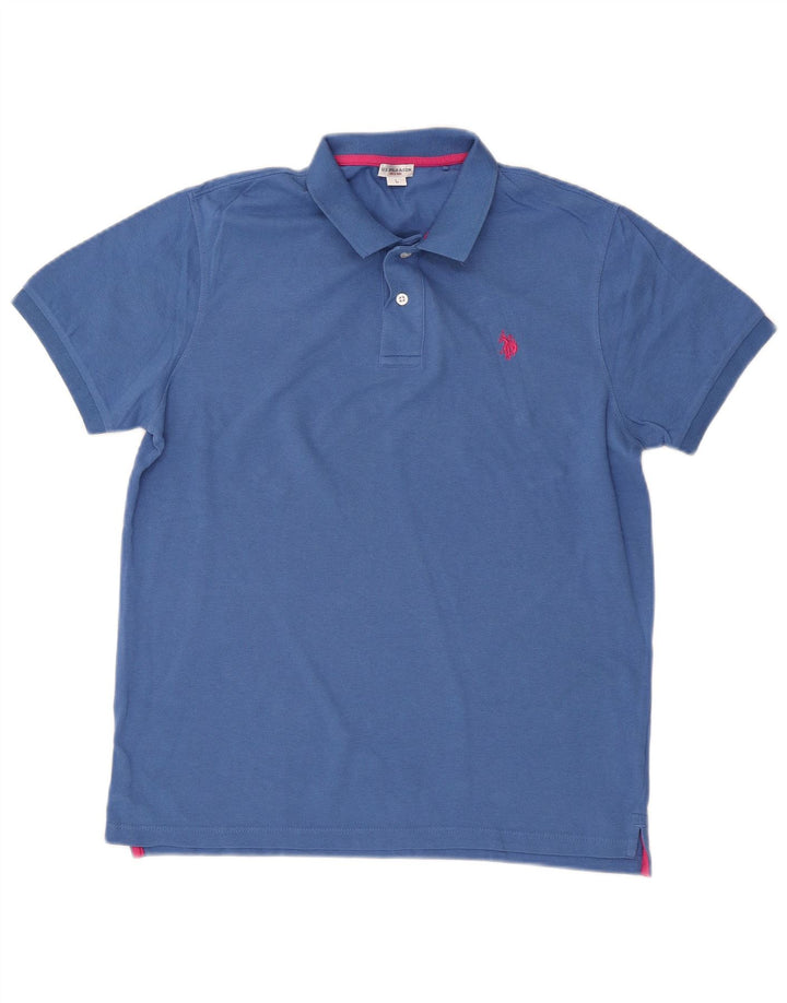 US POLO ASSN Mens Polo Shirt Large Blue Cotton