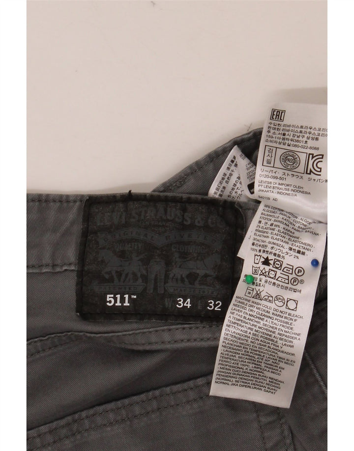 LEVI'S Ανδρικό παντελόνι Chino 511 Slim W34 L32 Γκρι βαμβακερό