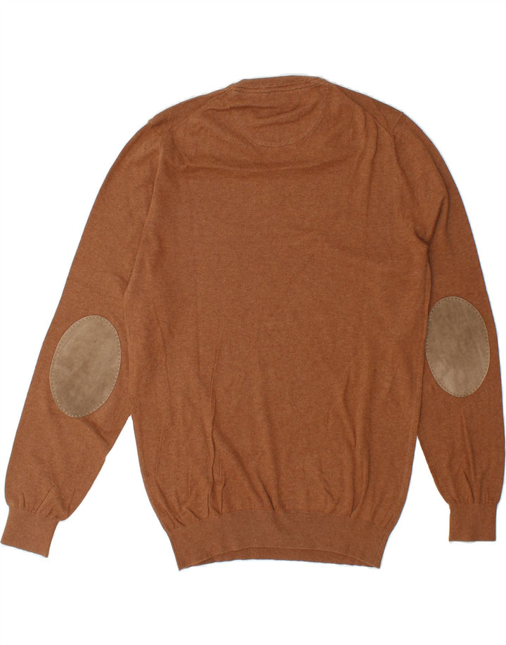 MASSIMO DUTTI Mens V-Neck Jumper Sweater Medium Brown Vintage Massimo Dutti and Second-Hand Massimo Dutti from Messina Hembry 