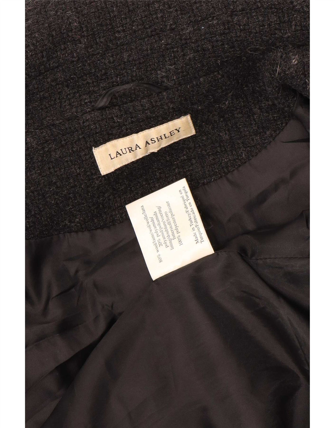 Γυναικείο πανωφόρι Laura Ashley UK 12 Medium Grey Wool