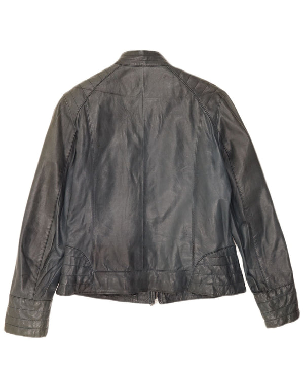 Lavorazione Artigiana Γυναικείο Δερμάτινο Μπουφάν IT 52 2XL Navy Blue Leather