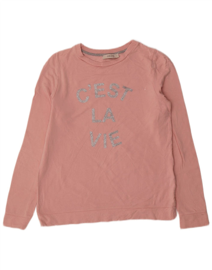 Γυναικείο γραφικό φούτερ Oasis Jumper UK 10 Small Pink Viscose