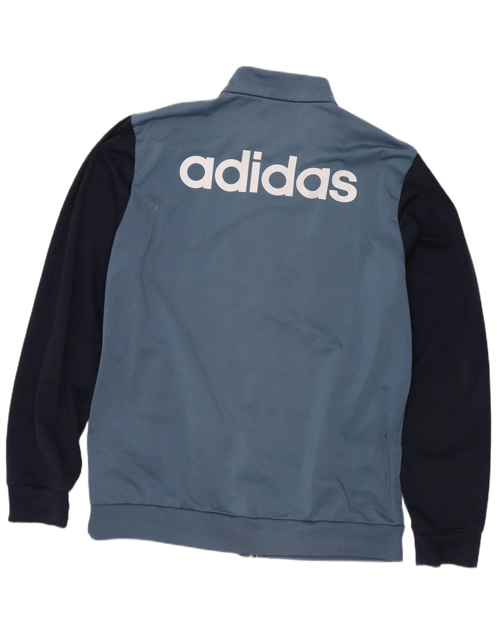 Ανδρική φόρμα γυμναστικής Adidas με γραφικό τζάκετ με μεγάλο μπλε χρώμα πολυεστέρα