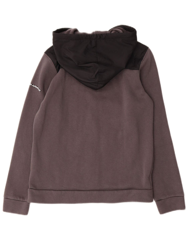 UNDER ARMOUR Boys πουλόβερ με κουκούλα με φερμουάρ 11-12 ετών Μεγάλο γκρι χρώμα