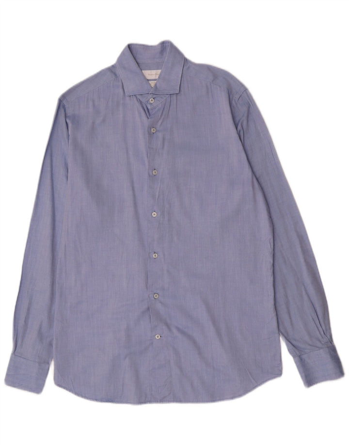 Ανδρικό πουκάμισο Massimo Dutti EU 40 15 1/2 Medium Blue Cotton