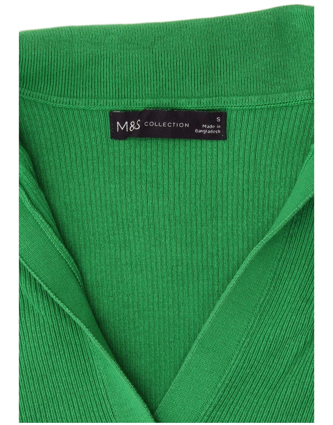 Marks & Spencer Γυναικείο πλεκτό μπλουζάκι πόλο UK 8 Small Green