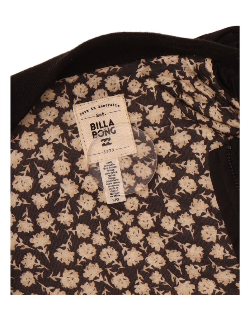 BILLABONG Womens Bomber Jacket UK 16 Large Black Cotton Vintage Billabong and Second-Hand Billabong from Messina Hembry 