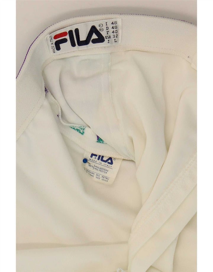 Fila Ανδρικό σορτς casual IT 48 Medium W32 Λευκό ριγέ πολυεστέρα