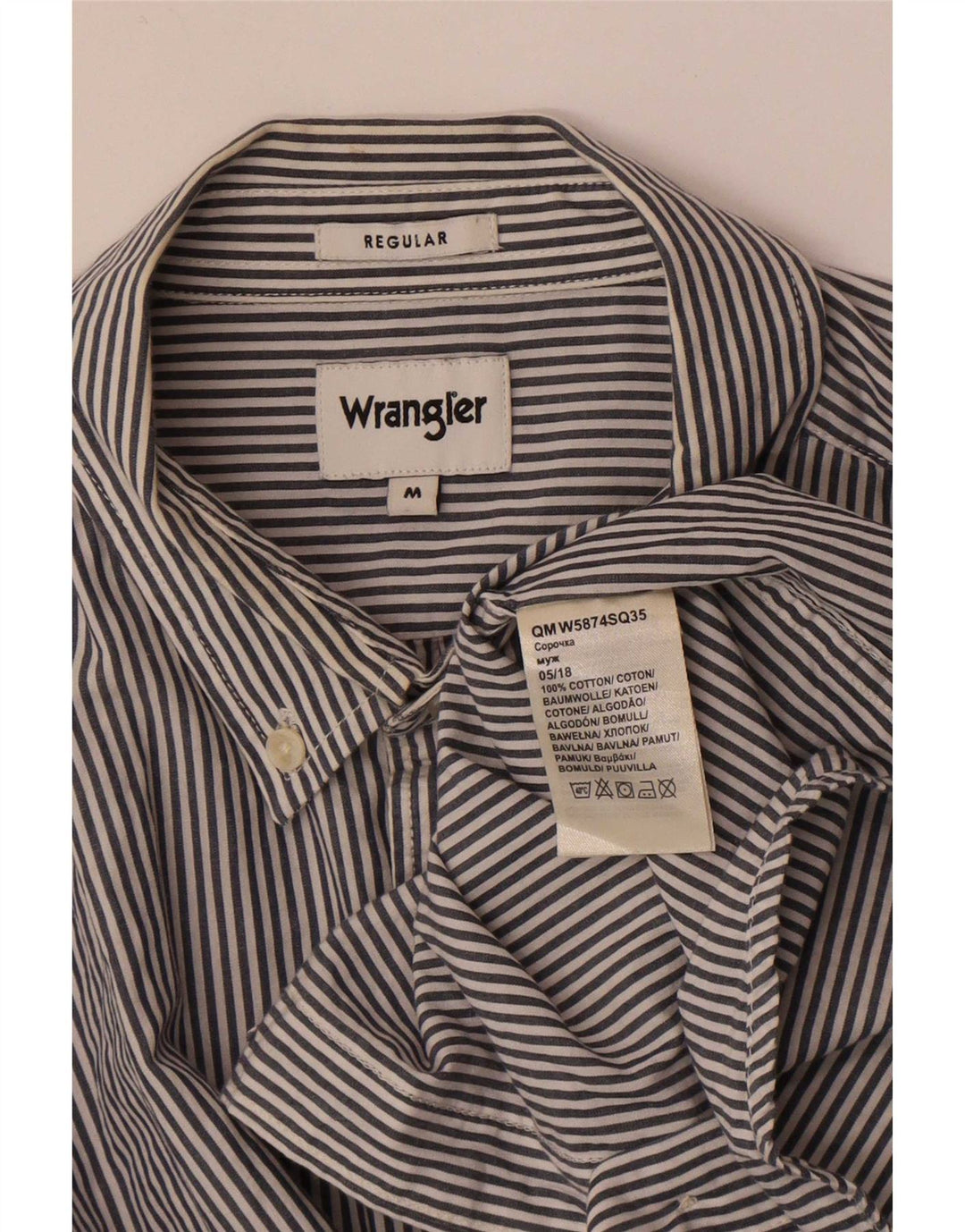 Ανδρικό πουκάμισο Wrangler με κανονική εφαρμογή, Βαμβακερό με μεσαίο γκρι ρίγες