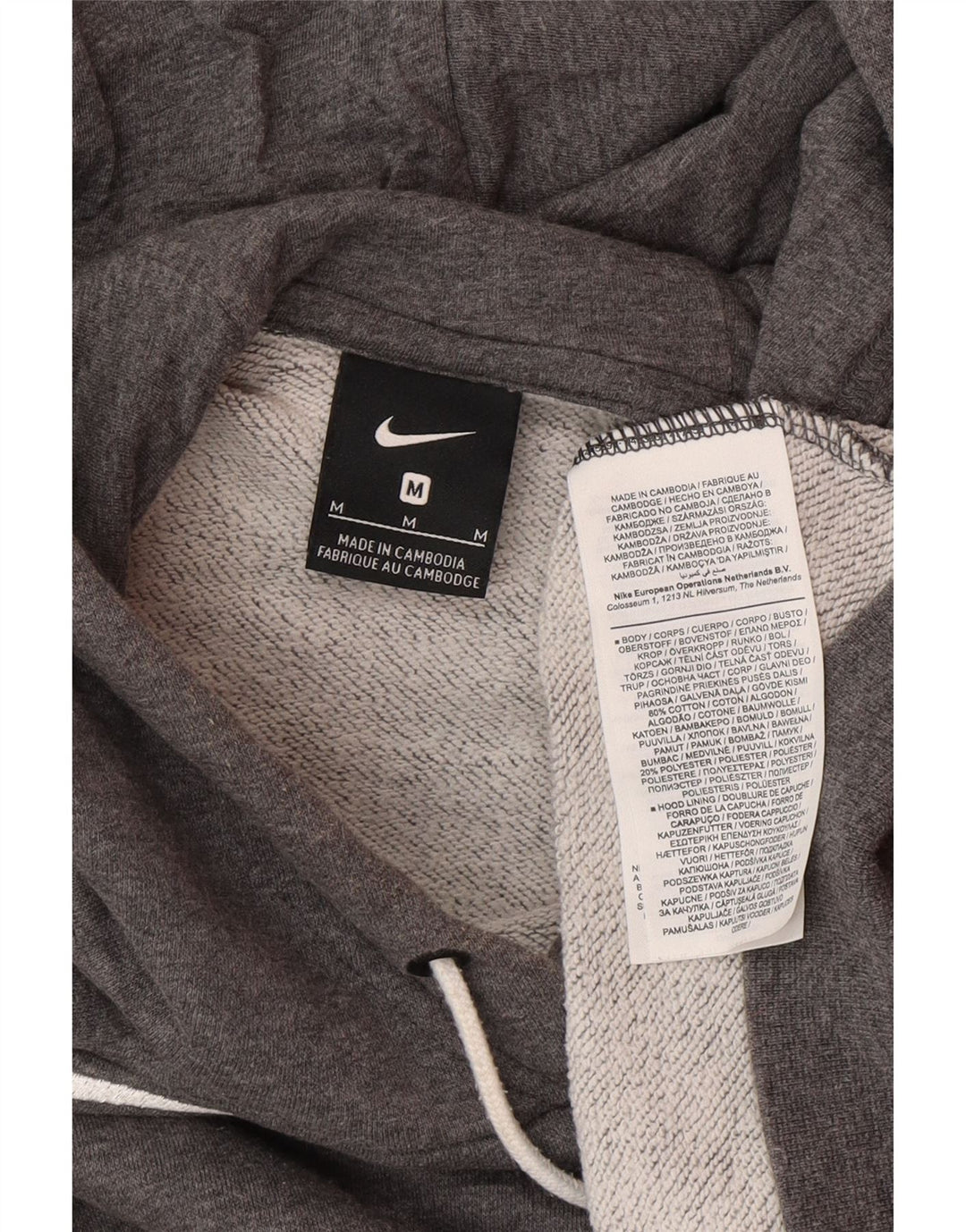 Ανδρικό γραφικό κουκούλα NIKE, μεσαίο γκρι βαμβακερό
