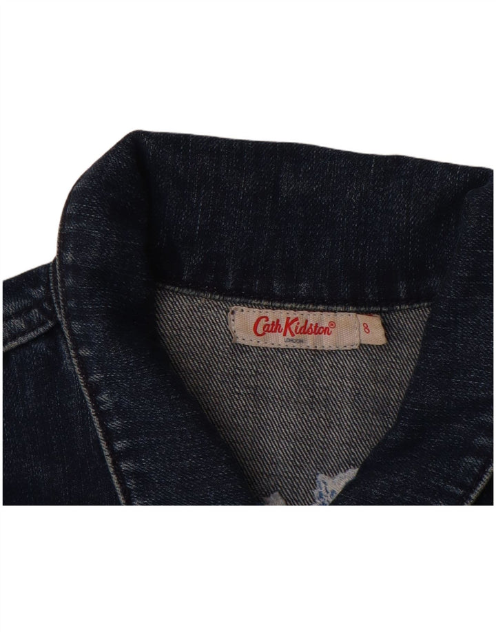 Cath Kidston Γυναικείο Τζιν Μπουφάν UK 8 Μικρό Navy Blue Floral Βαμβακερό
