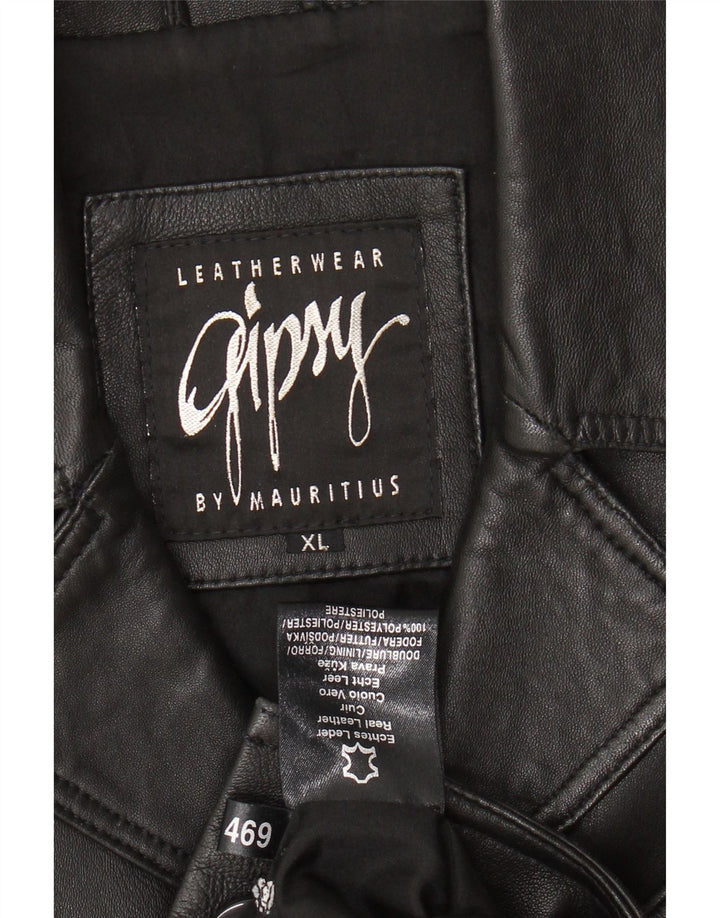 GIPSY BY MAURITIUS Ανδρικό Δερμάτινο Μπουφάν XL Μαύρο Δερμάτινο