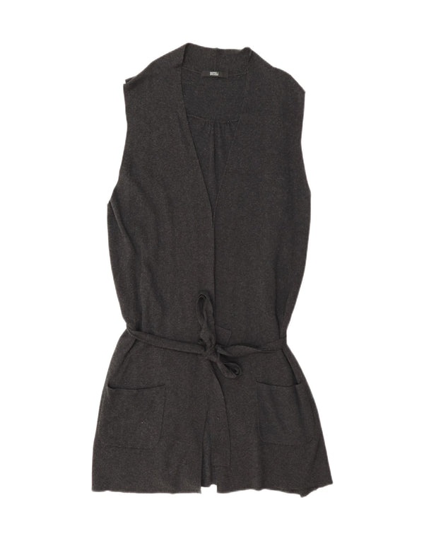 Marks & Spencer Womens Longline Sleeveless Cardigan Sweater UK 20 2XL Grey