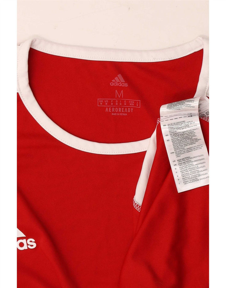 Adidas Ανδρικό T-Shirt Aeroready Top Medium Red Colorblock Πολυεστέρας