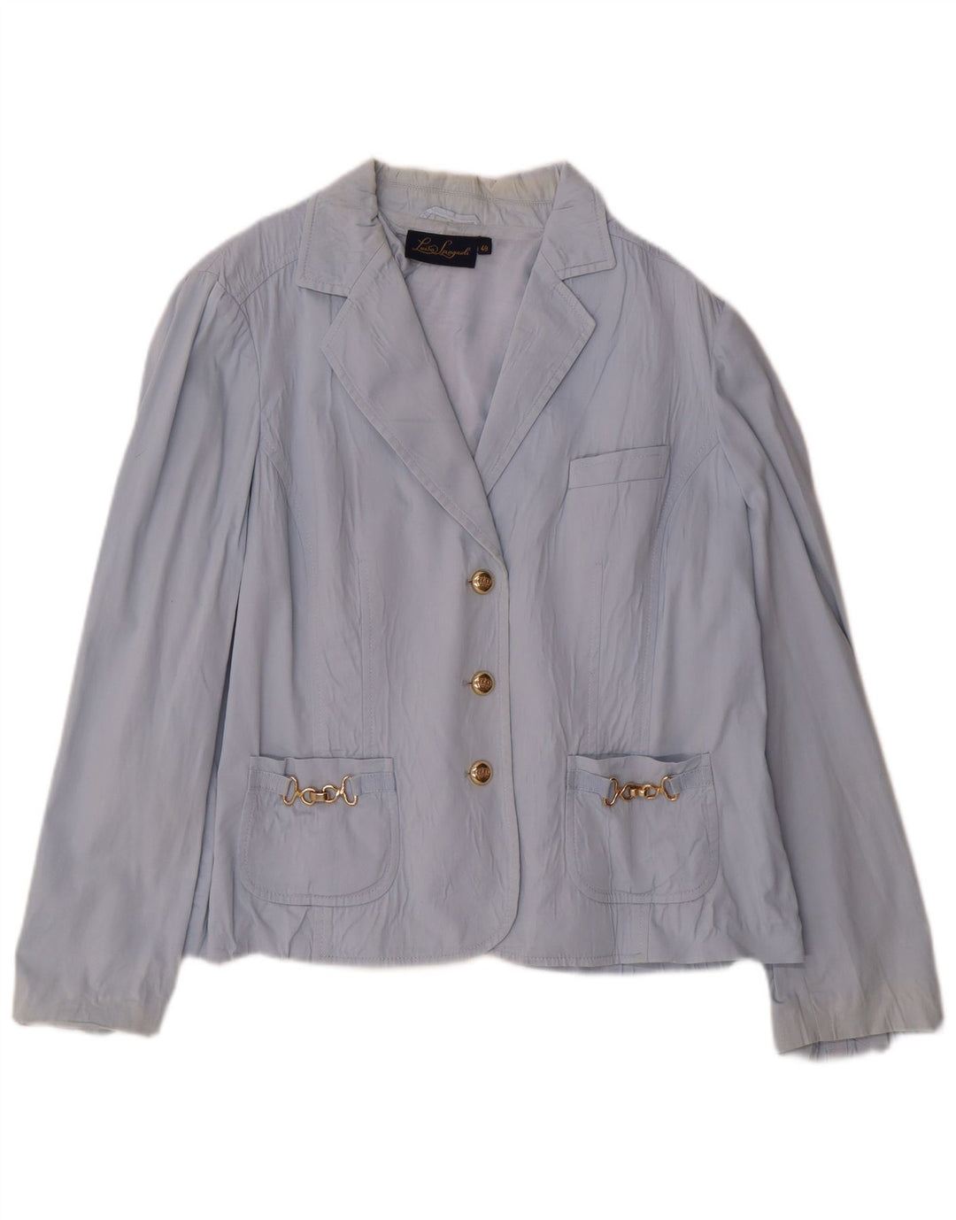 Luisa Spagnoli Γυναικείο Μπουφάν Blazer με 3 κουμπιά IT 48 XL Μπλε βαμβακερό