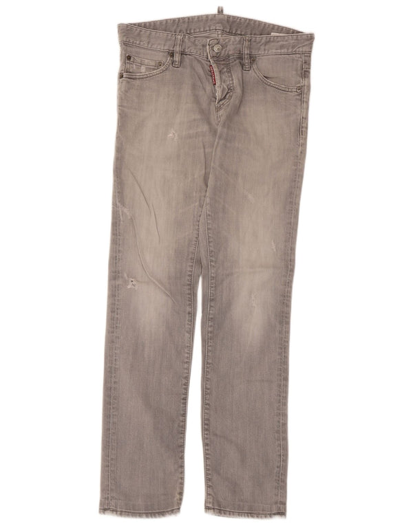 Dsquared2 Γυναικεία Distressed Slim Jeans IT 46 Large W32 L30 Γκρι βαμβακερό