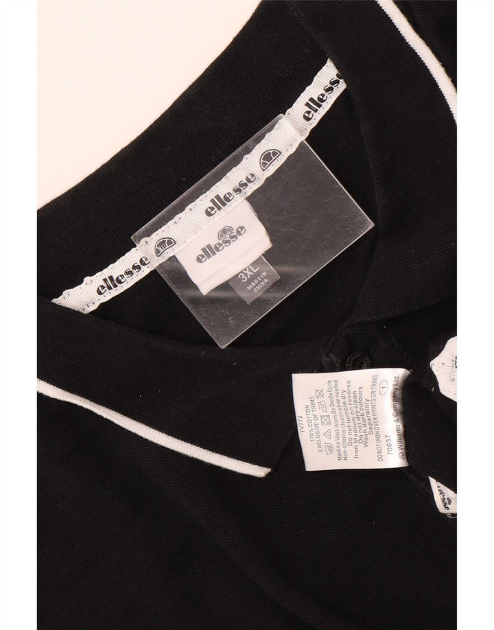Ellesse Ανδρικό Πόλο Μπλουζάκι 3XL Μαύρο βαμβακερό