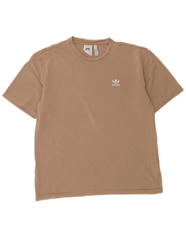 Ανδρικό γραφικό T-Shirt Adidas Τοπ μεσαίο μπεζ βαμβακερό
