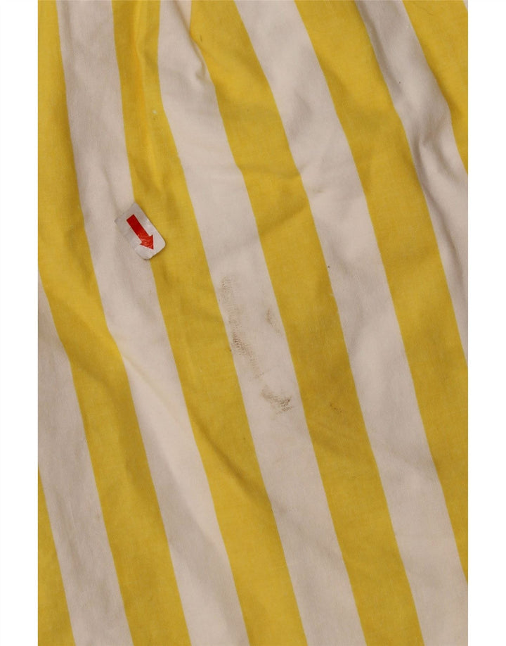 VINTAGE Γυναικείο φαρδύ σορτς chino EU 42 μεγάλο W30 κίτρινο ριγέ