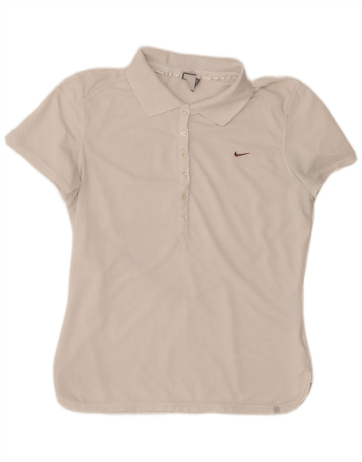 Γυναικείο μπλουζάκι πόλο Nike UK 14/16 μεγάλο λευκό