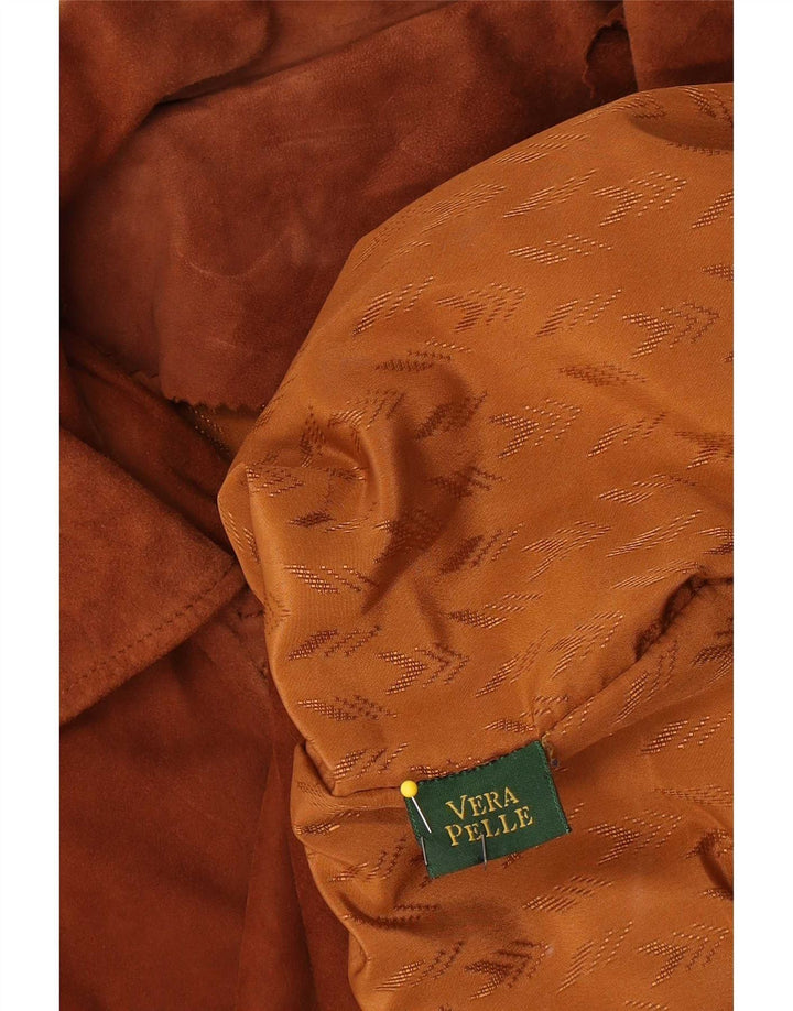 Vintage γυναικείο σουέτ μπουφάν UK 18 XL καφέ δέρμα