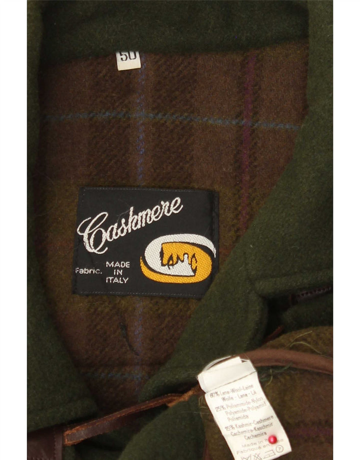 Vintage Ανδρικό παλτό Duffle με κουκούλα IT 50 Large Green Wool