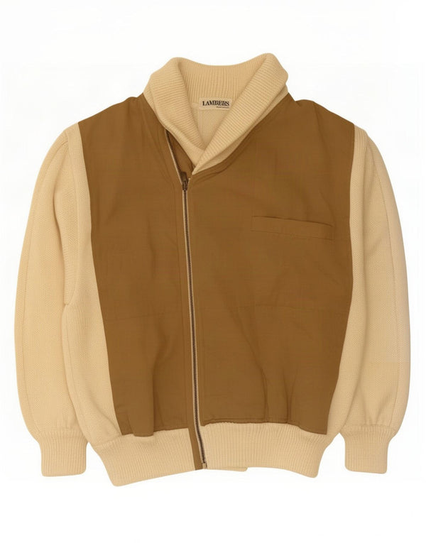 Ανδρική ζακέτα με σάλι Lambers πουλόβερ IT 48 Medium Off White Colourblock