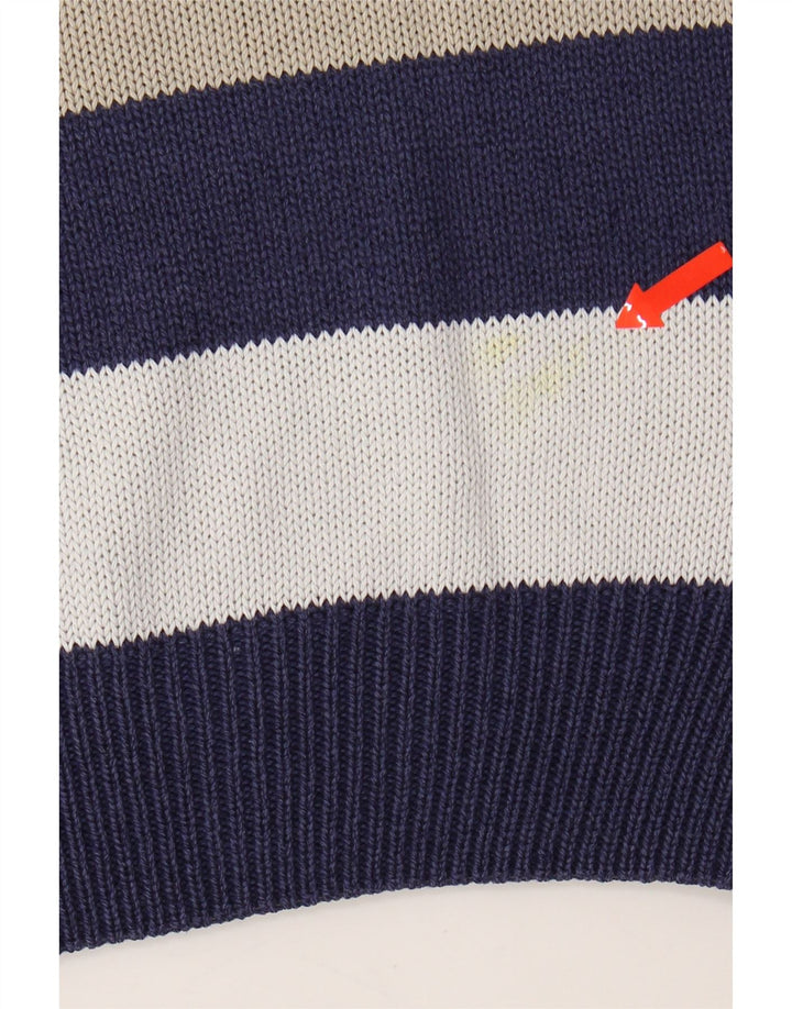 VINTAGE Mens Crew Neck Jumper Sweater Medium Multicoloured Striped Vintage Vintage and Second-Hand Vintage from Messina Hembry 