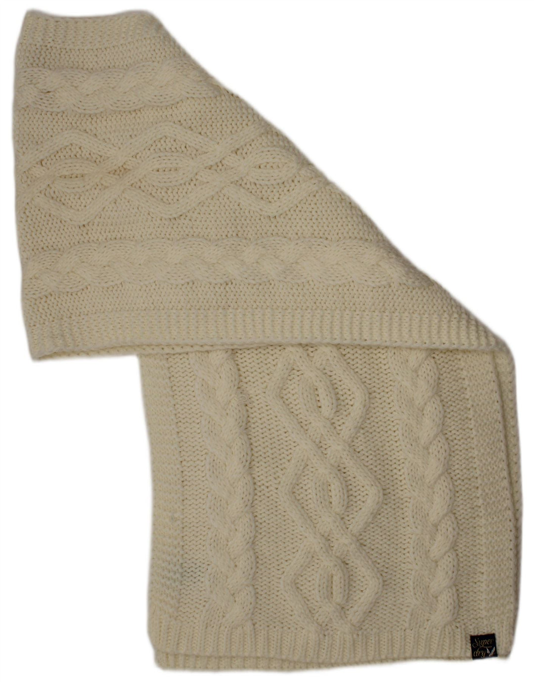 Γυναικείο Πλεκτό Ορθογώνιο Φουλάρι Superdry Ακρυλικό One Size Off White