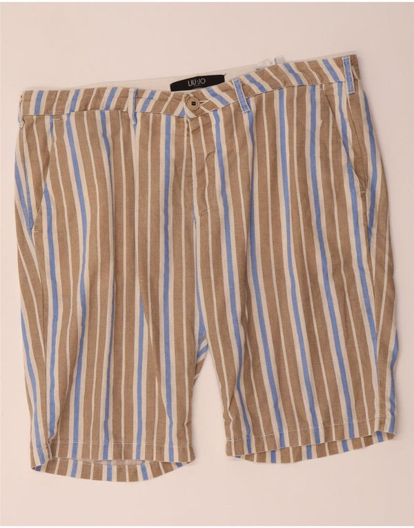 Liu Jo Ανδρικό σορτς Chino IT 52 XL W38 Μπεζ ριγέ βαμβακερό