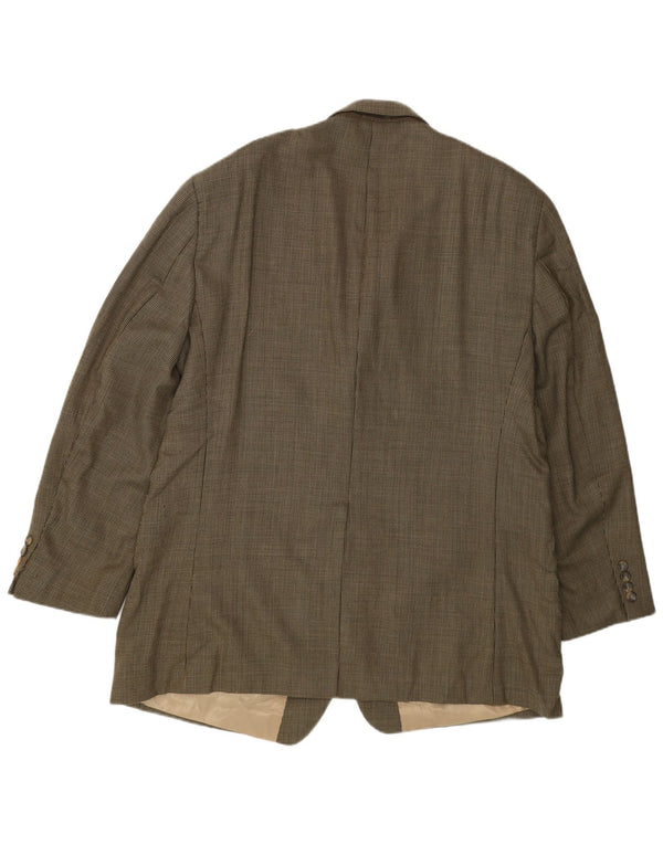 Chaps Mens 2 Button Blazer Jacket UK 48 4XL Khaki New Wool