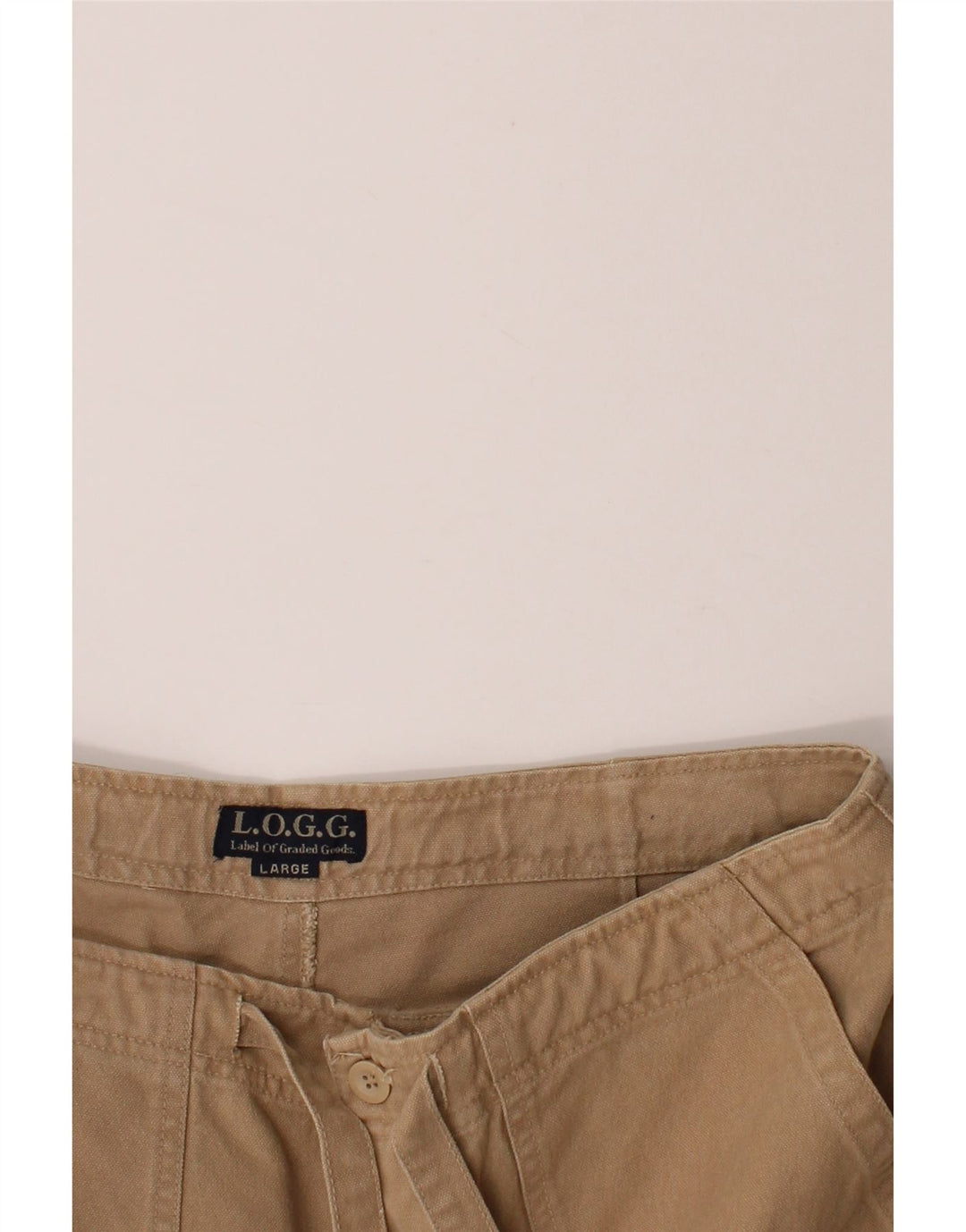 L.O.G.G Mens Cargo Shorts Large W38  Beige Cotton Vintage L.O.G.G and Second-Hand L.O.G.G from Messina Hembry 