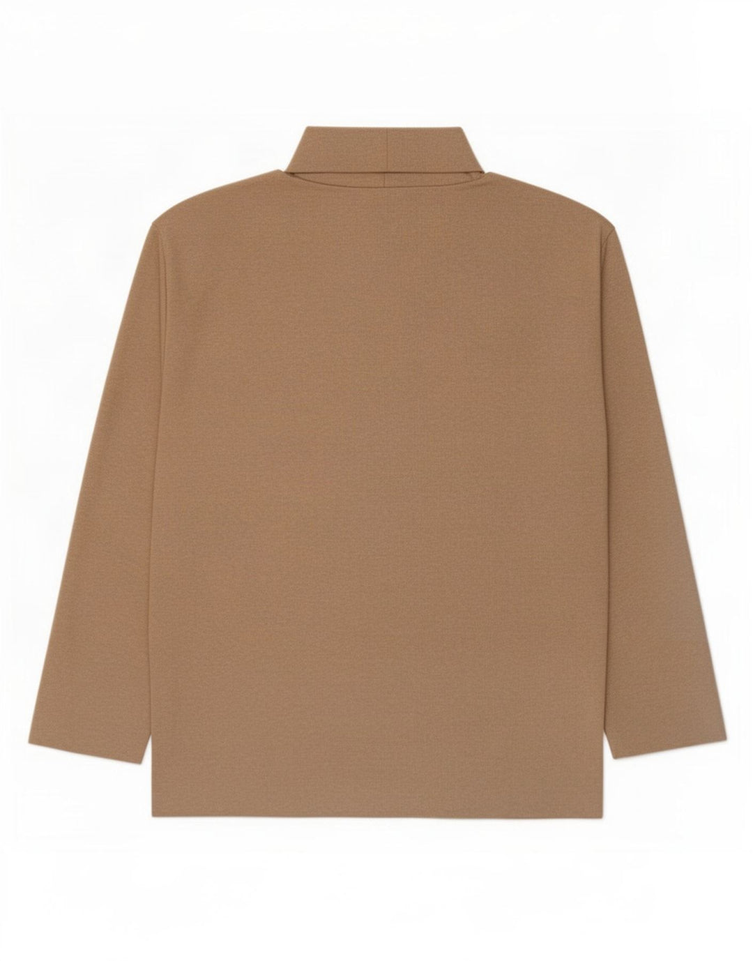 Zara Γυναικείο τοπ μακρυμάνικο UK 14 Medium Beige Πολυεστέρας