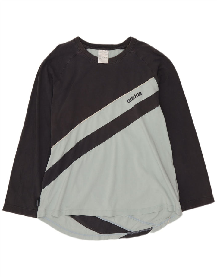 Ανδρικό μπλουζάκι ADIDAS, μακρυμάνικο μεγάλο μπλε χρώμα, βαμβακερό