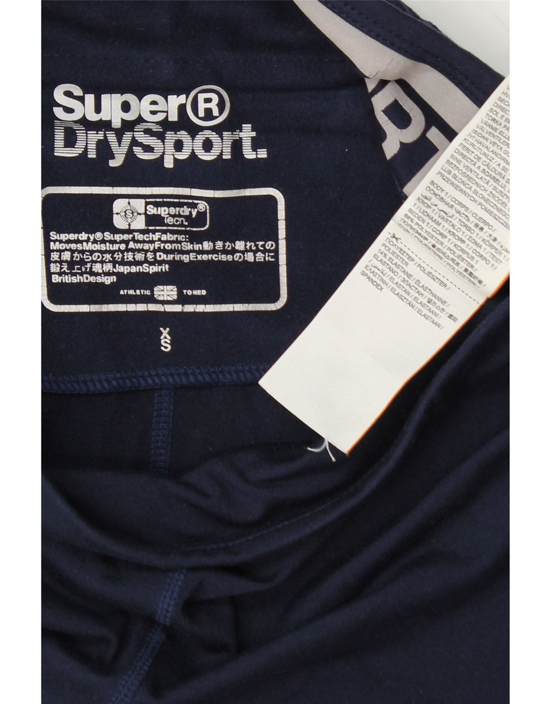 SUPERDRY Womens Graphic Leggings UK 4 XS  Navy Blue Polyester