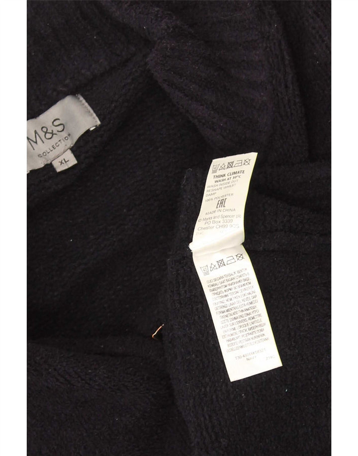 Ανδρικό πουλόβερ με ζακέτα Marks & Spencer XL Navy Blue Polyester