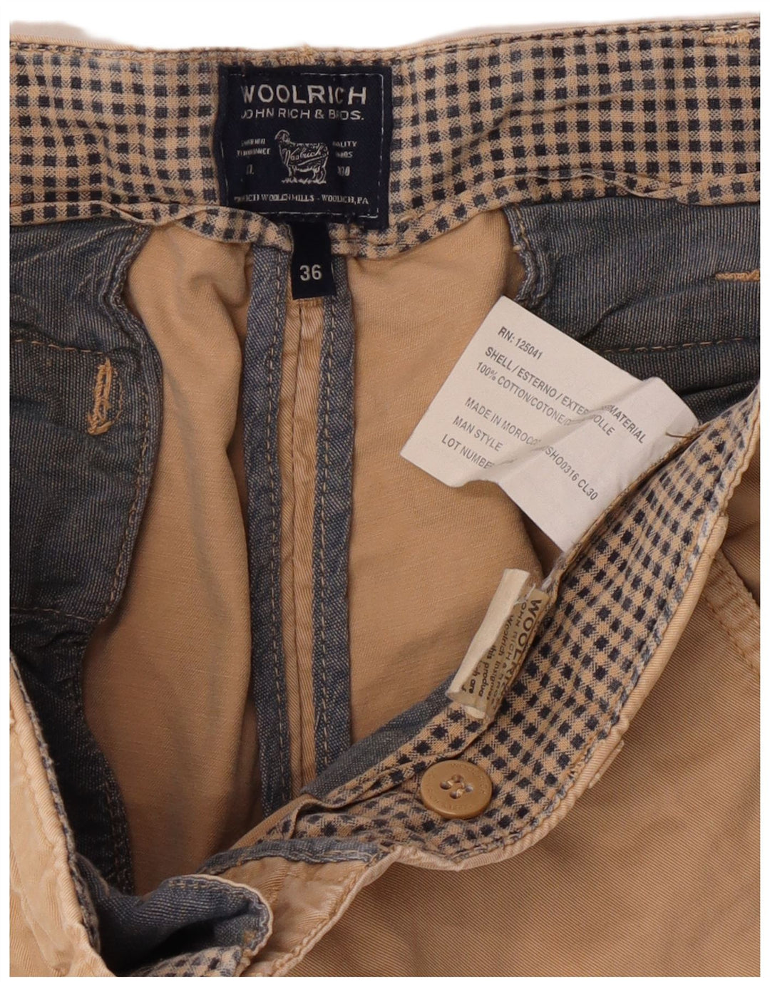 Ανδρικό σορτς κάζουαλ Woolrich W36 Μεγάλο μπεζ βαμβακερό