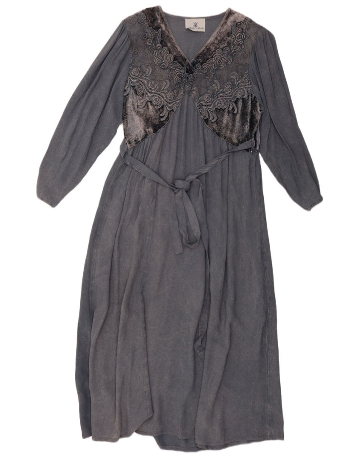 STELLA MODA Γυναικείο μακρυμάνικο Maxi Φόρεμα UK 12 Medium Grey