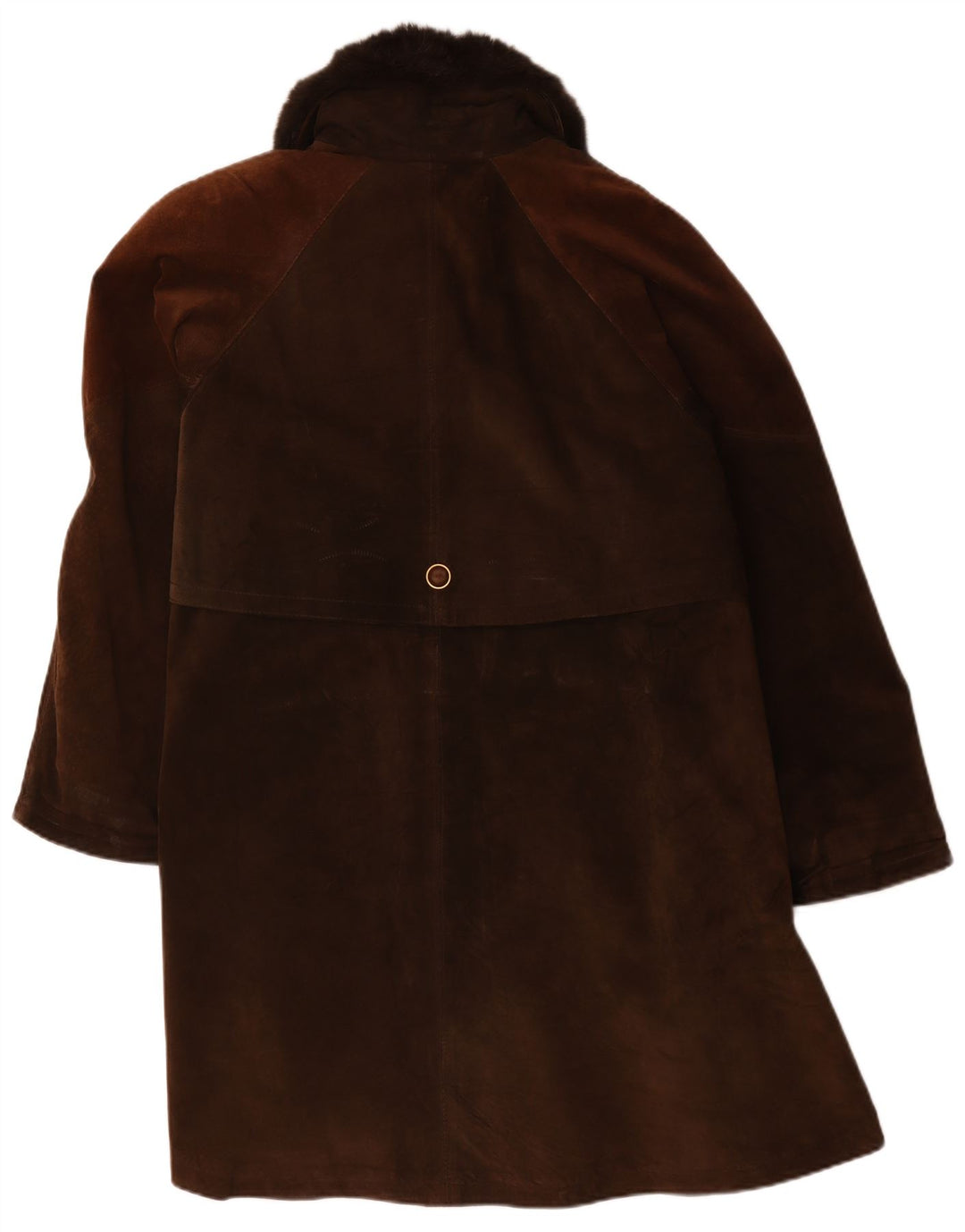 Vintage Γυναικείο Suede Oversized Πανωφόρι IT 44 Δερμάτινο Μεσαίο Καφέ