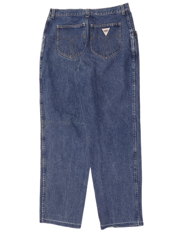 Vintage Mens Tapered Jeans W33 L31 Blue Cotton