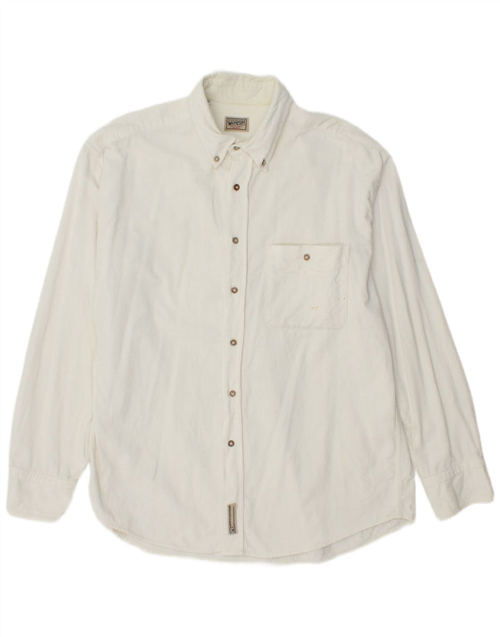 Ανδρικό κοτλέ πουκάμισο WAMPUM XL Λευκό