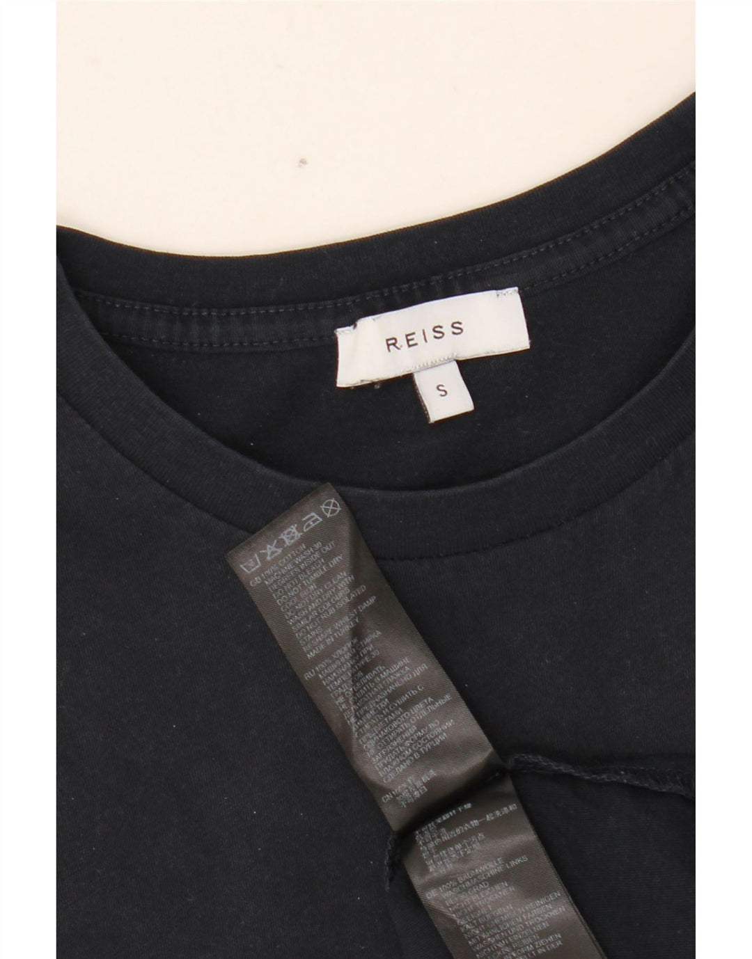 Ανδρικό T-Shirt Reiss Top Μικρό Navy Blue από βαμβάκι