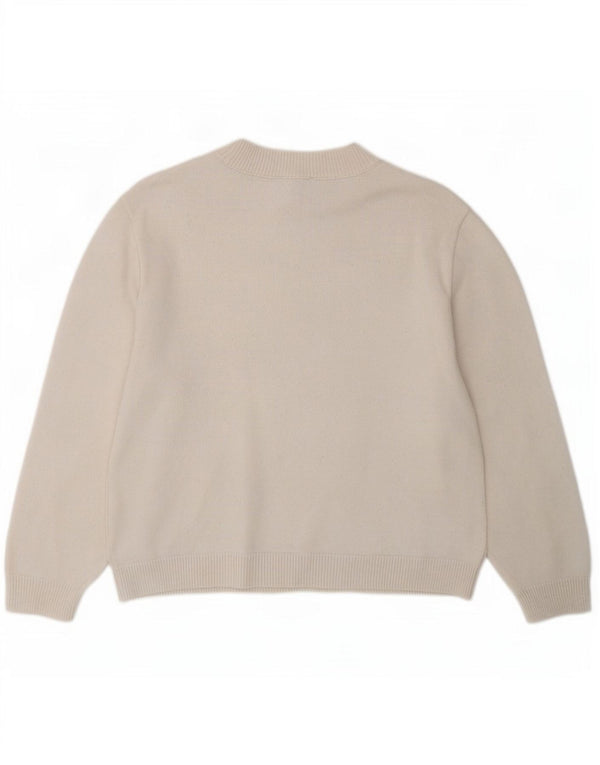 Topshop Γυναικείο πουλόβερ με λαιμόκοψη UK 10 Small White Viscose