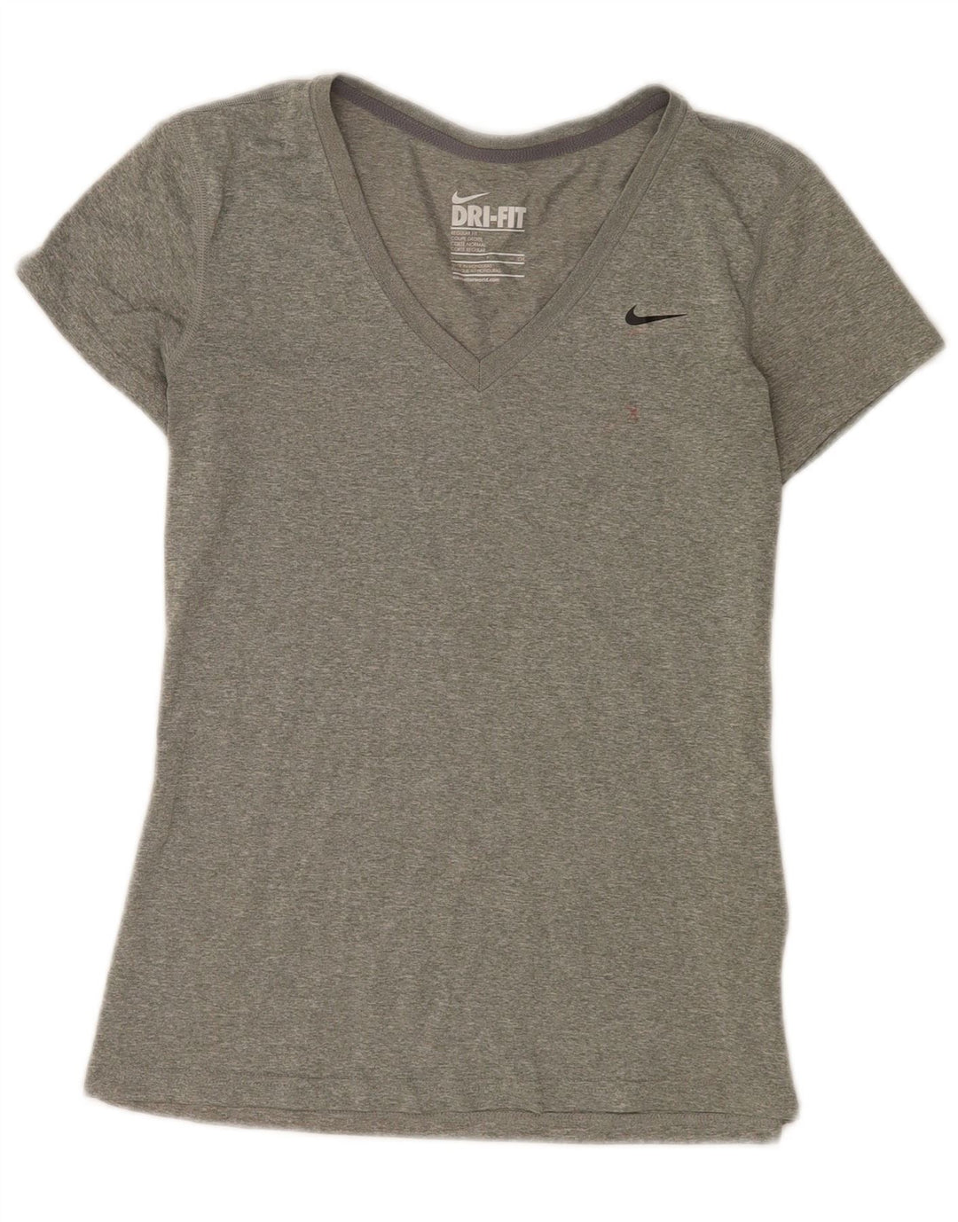 Γυναικείο T-Shirt Nike τοπ UK 10 Small Grey Flecked Polyester
