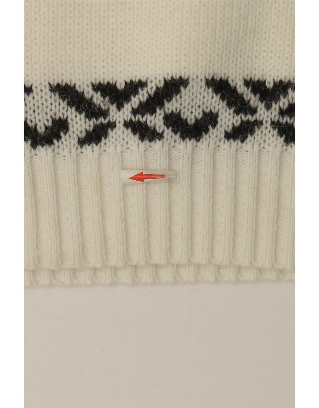 Vintage ανδρικό πουλόβερ με λαιμόκοψη Medium White Fair Isle